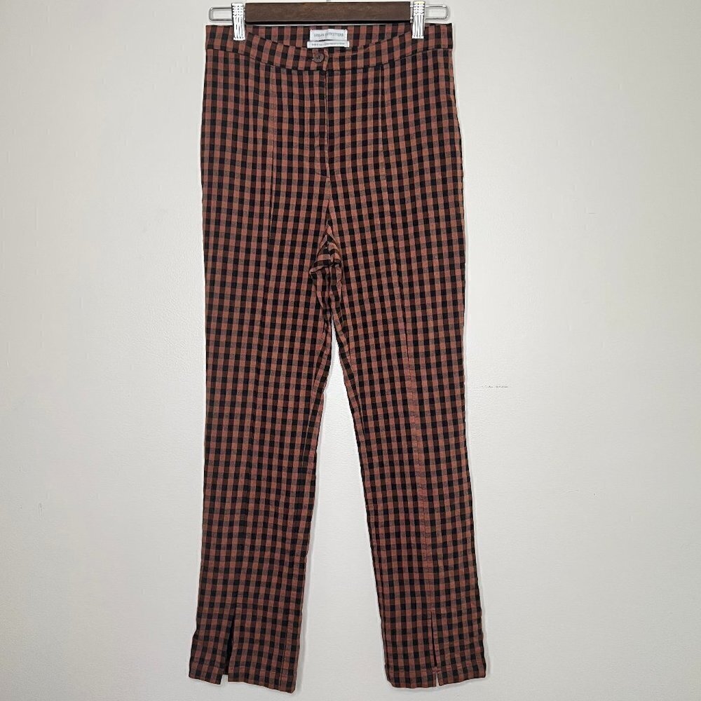 Urban Outfitters Gingham Split Hem High Rise Stretchy 90s Y2K Style Pants
